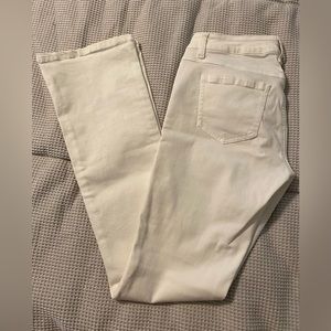 Bootcut white jeans, size 2